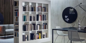 tecnoarredi arredamento interni zona giorno libreria bifacciale novamobili